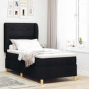 vidaXL Boxrugós ágy fejtámlával Fekete 200 x 80 cm szövet