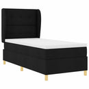 vidaXL Boxrugós ágy fejtámlával Fekete 200 x 80 cm szövet
