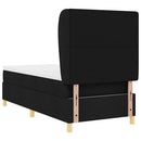 vidaXL Boxrugós ágy fejtámlával Fekete 200 x 80 cm szövet
