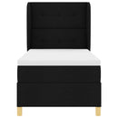 vidaXL Boxrugós ágy fejtámlával Fekete 200 x 80 cm szövet