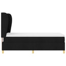 vidaXL Boxrugós ágy fejtámlával Fekete 200 x 80 cm szövet
