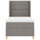 vidaXL Boxrugós ágy matracmal fejtámlával Tópszínű 190 x 90 cm szövet