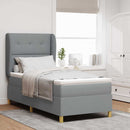 vidaXL Boxrugós ágy matracmal Világosszürke 200 x 90 cm szövet