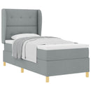 vidaXL Boxrugós ágy matracmal Világosszürke 200 x 90 cm szövet