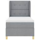 vidaXL Boxrugós ágy matracmal Világosszürke 200 x 90 cm szövet