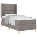 vidaXL Boxrugós ágy matracmal fejtámlával Tópszínű 200 x 90 cm szövet