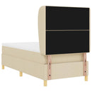 vidaXL Boxrugós ágy fejtámlával Krém 200 x 90 cm szövet