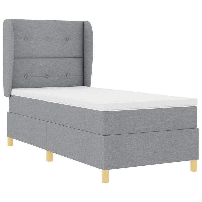vidaXL Boxspring ágy matraccal Sötétszürke 90x190 cm Szövet matracmal