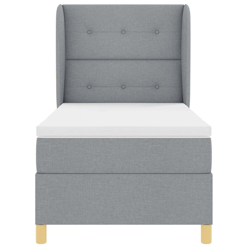 vidaXL Boxspring ágy matraccal Sötétszürke 90x190 cm Szövet matracmal