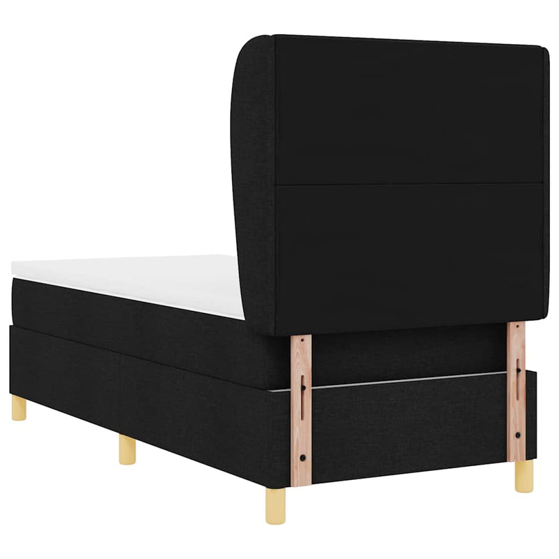 vidaXL Boxspring ágy matraccal Sötétszürke 90x190 cm Szövet Fekete