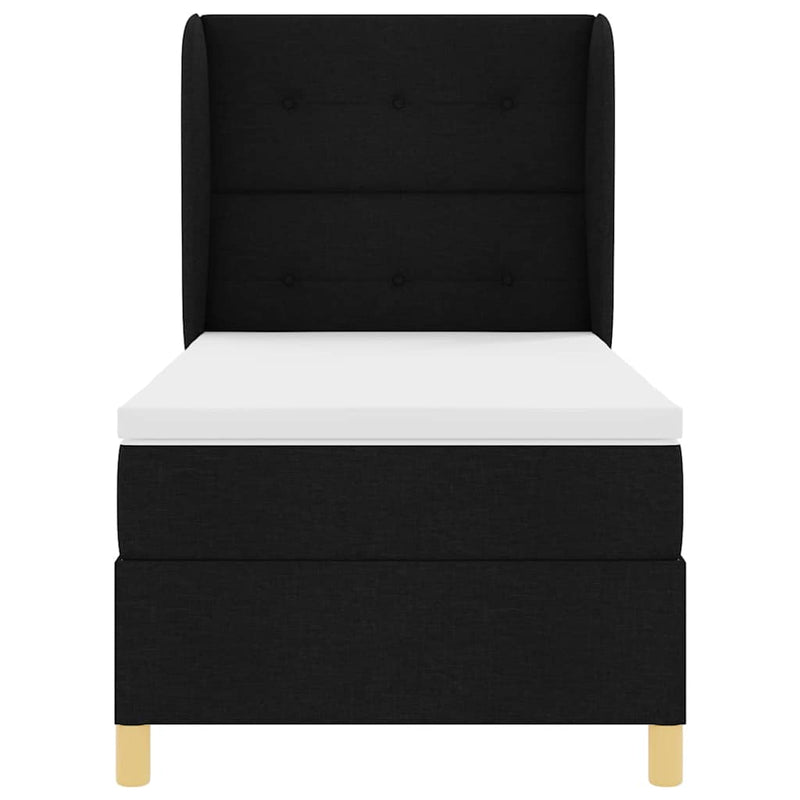 vidaXL Boxspring ágy matraccal Sötétszürke 90x190 cm Szövet Fekete