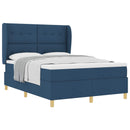 vidaXL Boxrugós ágy fejtámlával Kék 200 x 140 cm szövet