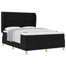 vidaXL Boxrugós ágy fejtámlával Fekete 200 x 160 cm szövet