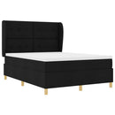 vidaXL Boxrugós ágy fejtámlával Fekete 200 x 160 cm szövet