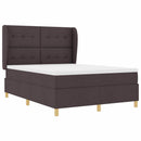 vidaXL Boxrugós ágy fejtámlával Sötét Barna 200 x 160 cm szövet