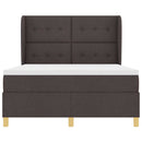 vidaXL Boxrugós ágy fejtámlával Sötét Barna 200 x 160 cm szövet