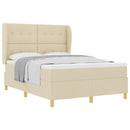 vidaXL Boxrugós ágy fejtámlával Krém 200 x 160 cm szövet