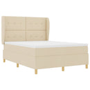 vidaXL Boxrugós ágy fejtámlával Krém 200 x 160 cm szövet