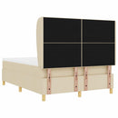 vidaXL Boxrugós ágy fejtámlával Krém 200 x 160 cm szövet