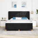vidaXL Boxrugós ágy matracmal fejtámlával Fekete 200 x 180 cm szövet