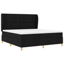 vidaXL Boxrugós ágy matracmal fejtámlával Fekete 200 x 180 cm szövet