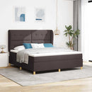 vidaXL Boxrugós ágy fejtámlával Sötét Barna 200 x 180 cm szövet