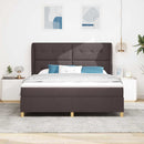 vidaXL Boxrugós ágy fejtámlával Sötét Barna 200 x 180 cm szövet