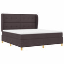 vidaXL Boxrugós ágy fejtámlával Sötét Barna 200 x 180 cm szövet