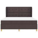 vidaXL Boxrugós ágy fejtámlával Sötét Barna 200 x 180 cm szövet