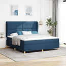vidaXL Boxrugós ágy fejtámlával Kék 200 x 180 cm szövet