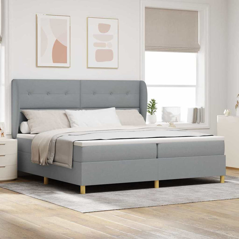 vidaXL Boxspring ágy matraccal Sötétszürke 90x190 cm Szövet matracmal