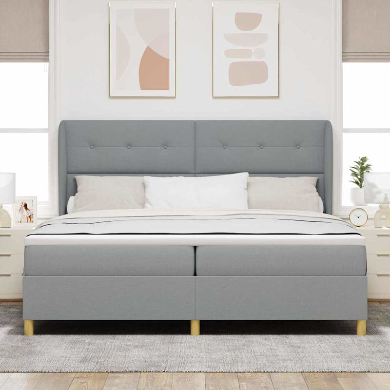 vidaXL Boxspring ágy matraccal Sötétszürke 90x190 cm Szövet matracmal
