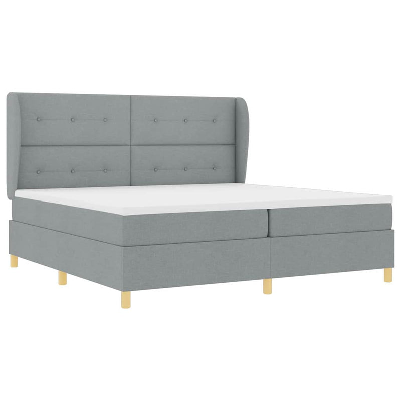 vidaXL Boxspring ágy matraccal Sötétszürke 90x190 cm Szövet matracmal