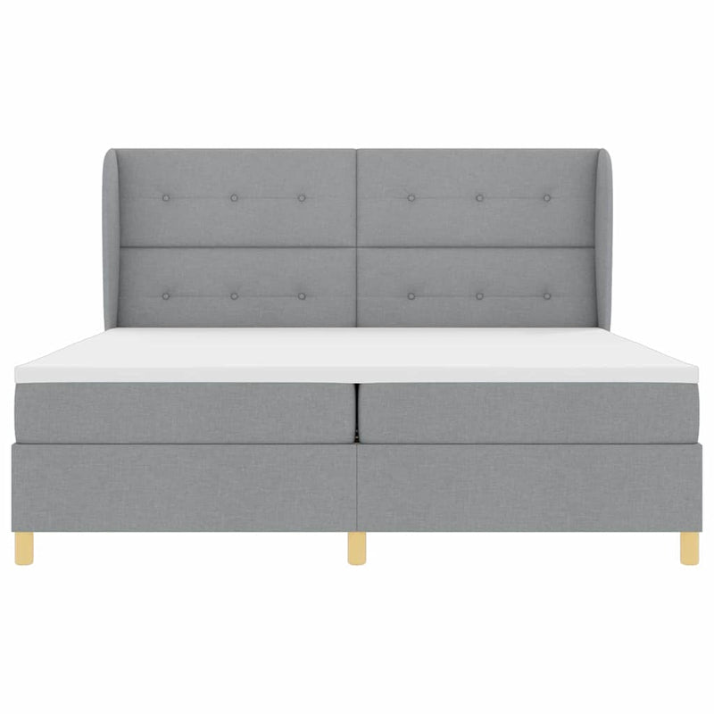 vidaXL Boxspring ágy matraccal Sötétszürke 90x190 cm Szövet matracmal