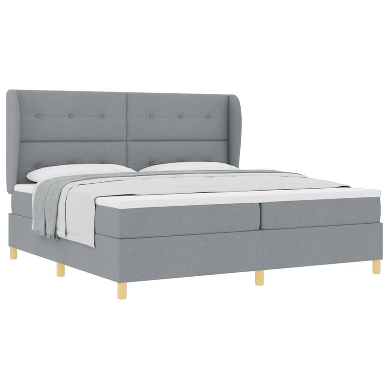vidaXL Boxspring ágy matraccal Sötétszürke 90x190 cm Szövet matracmal