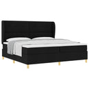 vidaXL Boxrugós ágy fejtámlával Fekete 200 x 200 cm szövet