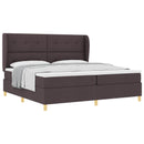 vidaXL Boxrugós ágy fejtámlával Sötét Barna 200 x 200 cm szövet