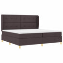 vidaXL Boxrugós ágy fejtámlával Sötét Barna 200 x 200 cm szövet