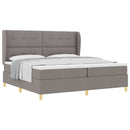 vidaXL Boxrugós ágy fejtámlával Tópszínű 200 x 200 cm szövet