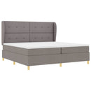 vidaXL Boxrugós ágy fejtámlával Tópszínű 200 x 200 cm szövet