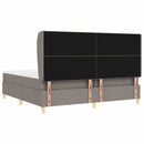 vidaXL Boxrugós ágy fejtámlával Tópszínű 200 x 200 cm szövet