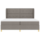 vidaXL Boxrugós ágy fejtámlával Tópszínű 200 x 200 cm szövet