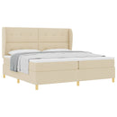 vidaXL Boxrugós ágy fejtámlával Krém 200 x 200 cm szövet