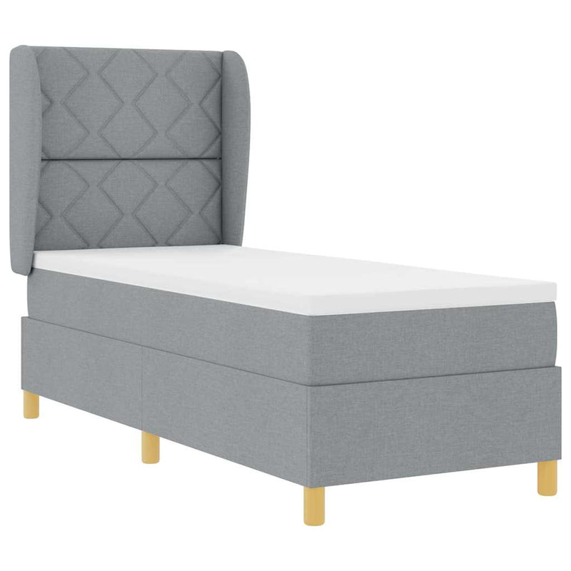 vidaXL Boxspring ágy matraccal Sötétszürke 90x190 cm Szövet matracmal