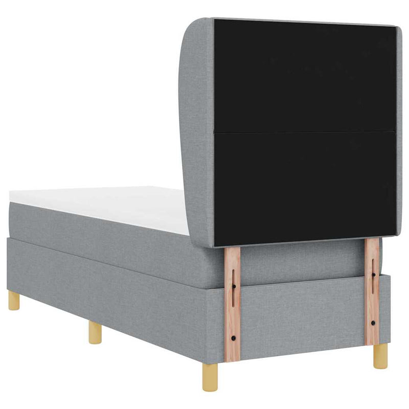 vidaXL Boxspring ágy matraccal Sötétszürke 90x190 cm Szövet matracmal