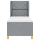 vidaXL Boxrugós ágy matracmal Világosszürke 200 x 80 cm szövet