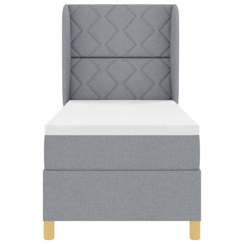 vidaXL Boxspring ágy matraccal Sötétszürke 90x190 cm Szövet matracmal