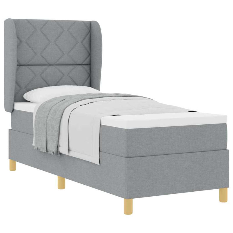 vidaXL Boxspring ágy matraccal Sötétszürke 90x190 cm Szövet matracmal