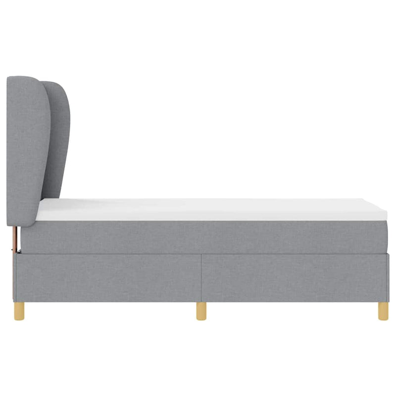 vidaXL Boxspring ágy matraccal Sötétszürke 90x190 cm Szövet matracmal