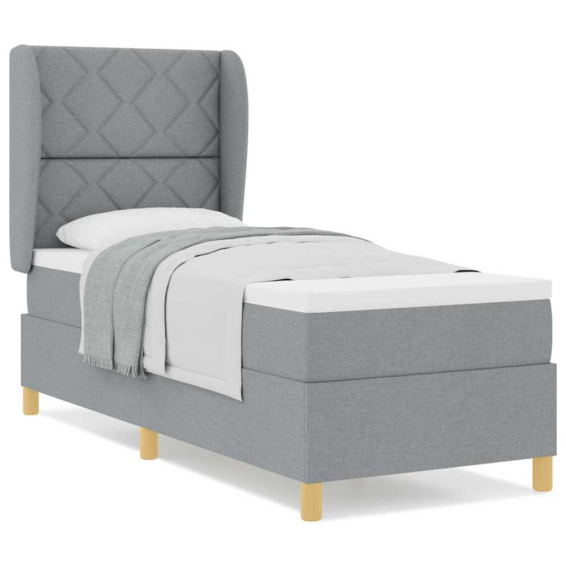 vidaXL Boxspring ágy matraccal Sötétszürke 90x190 cm Szövet matracmal